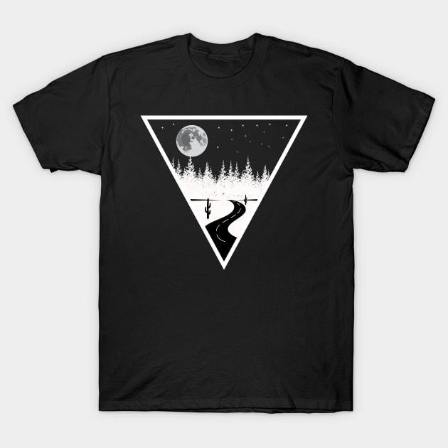 Road Trip sky moon design T-Shirt by vpdesigns